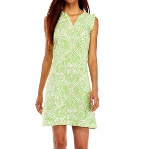 crown and ivy green and white dress Floral Sleeveless Maxi Dress